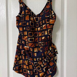 One Piece Swim Suit with Skirt.   Size 16